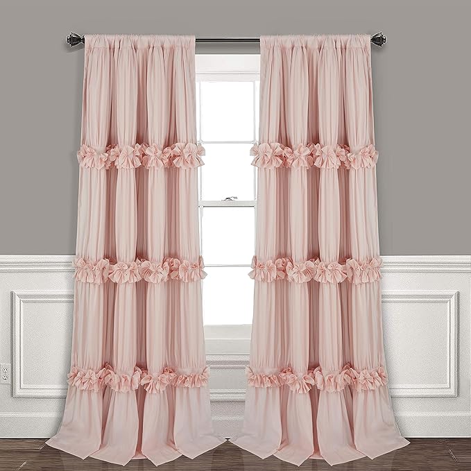 Homechoice Decor Thermal Insulated Blackout Window Curtains, 54" W x 84" L x 2 Panels, Boho Ruched Window Treatments with ...