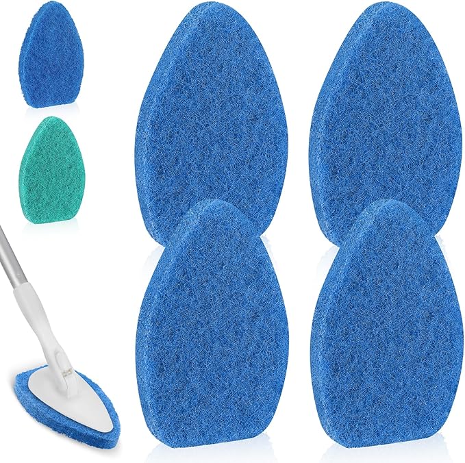 Baderke 4 Pcs Tub Tile Scrubber Cleaning Brush Pads (Without Handle) Compatible with Qaestfy Non-Scratch Scouring Pads Scr...