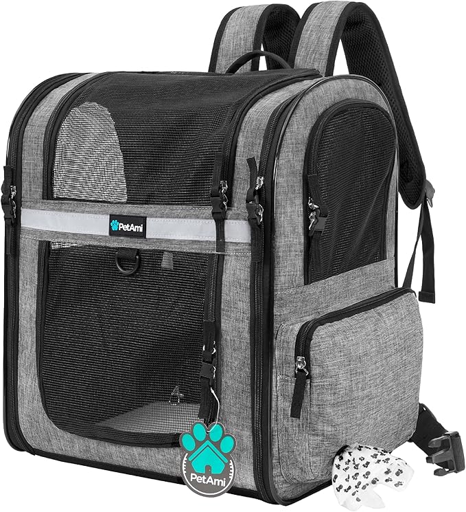 PetAmi Dog Backpack Carrier for Small Large Cat, Pet, Puppies, Ventilated Pet Hiking Backpack Travel Bag, Airline Approved...