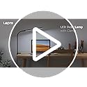 Lepro Clip on Desk Lamp LED Reading light Dimmable USB Small Clamp Lamp with 3 Color Modes 10 Brightness, Adjustable Flexi...