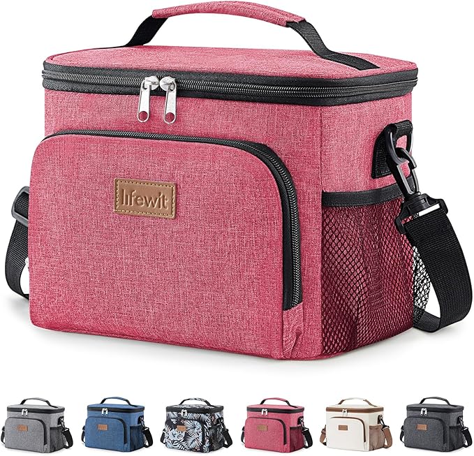 Lifewit Reusable Insulated Lunch Bag, Portable Cooler Freezable Soft Lunchbox Leakproof with Adjustable Shoulder Strap for...
