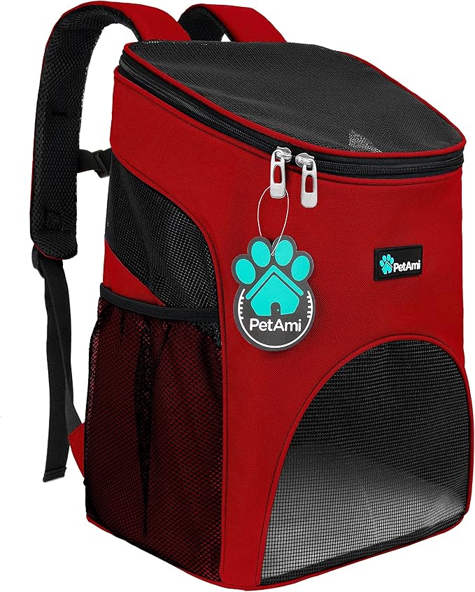 PetAmi Small Dogs and Cat Backpack Carrier, Airline Approved Pet Backpack Carrier, Ventilated, Safety Strap, Buckle Suppor...