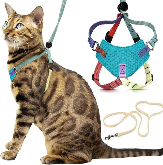Houdini™ Escape Proof Cat Harness and Leash Set by OutdoorBengal – Tactical Vest for Walking – Comfy, Adjustable and Light...