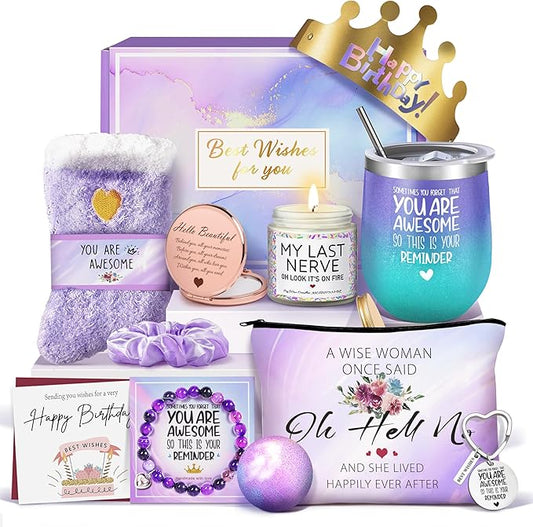 Gemwi Gifts for Women, Birthday Gifts for Women, Happy Birthday Gifts Basket, Gift Set for Best Friends Female Sister Mom ...