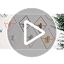 Jexine 4 Pcs Hanging Planters with Artificial Eucalyptus Metal Hanging Vase Indoor Plants Holder Modern Geometric Boho Bat...