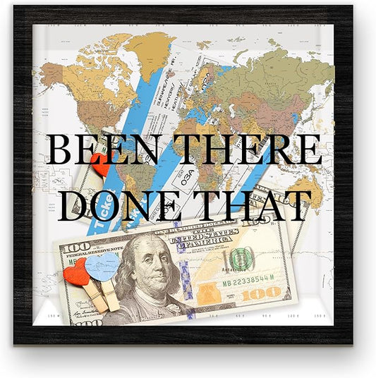 Memory Shadow Box Frame, Travel Keepsake Money Boxes with Slot, Memory Box for Keepsakes, Adventure Archive Boxes Gifts fo...