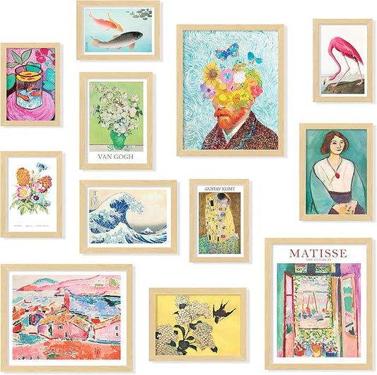 97 Decor Eclectic FRAMED Wall Art Set - Colorful Eclectic Decor, Retro Colorful Wall Art Prints, Trendy Maximalist Decorat...