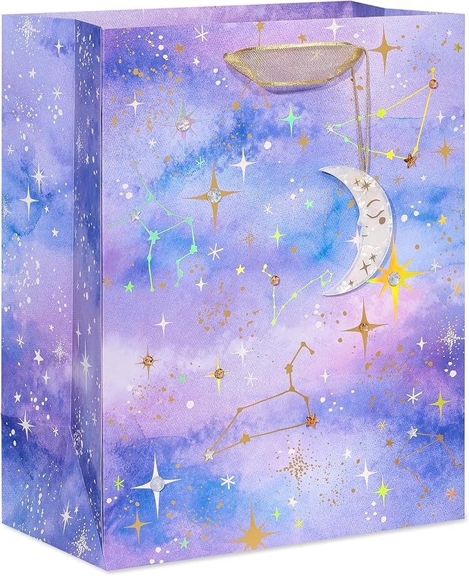 Papyrus 13" Large Gift Bag (Celestial Constellations) for Birthdays, Bridal Showers, Anniversaries and All Occasions (1 Bag)
