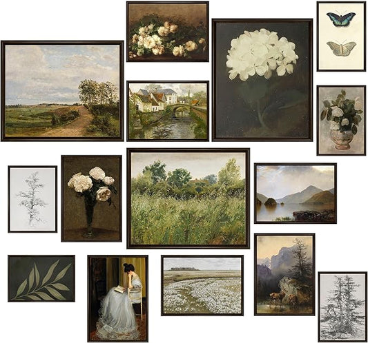 LANCHI95 15 Pcs Vintage Wall Art Decor, Vintage Posters for Room, Vintage Art Prints, Moody gallery wall art, Wall Print f...