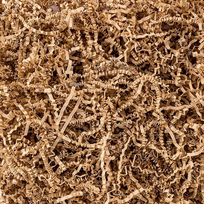 Sukh Brown Crinkle Paper Filler - Mother's Day Shredded Paper for Gift Baskets & Box, Crinkle Cut Paper Stuffing for Chris...