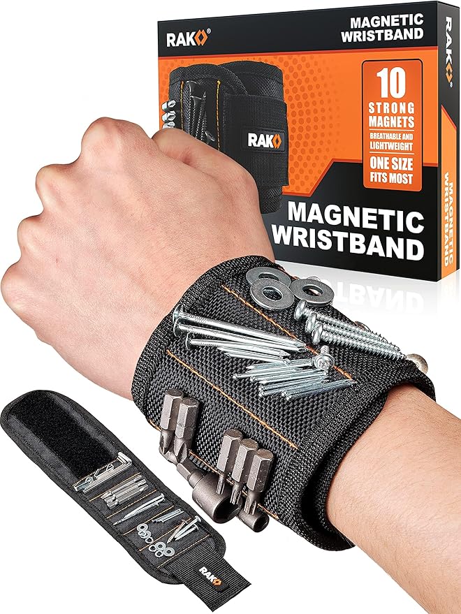 RAK Magnetic Wristband for Tools - Premium Tool Belt for Holding Screws Nails with Powerful Magnets, Birthday Gifts for Me...