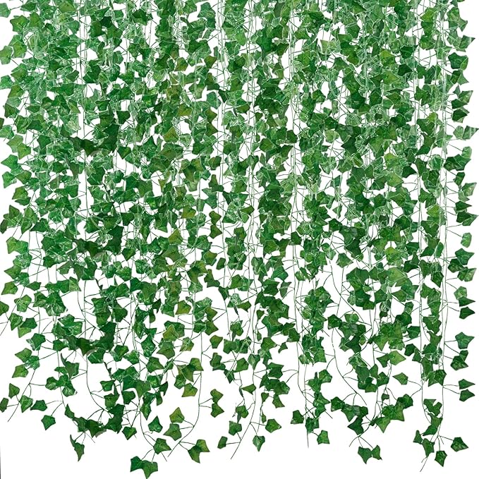 Freyalife Fake Vines for Room Decor(12 Pack 84 Feet) Aesthetic Artificial Plant Ivy Leaves Hanging Greenery Garlands for H...