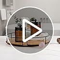 Amolliar Amber Glass Qtip Holder, Apothecary Jars with Matte Black Metal Lid & Stickers-Bathroom Qtip Dispenser Storage Or...