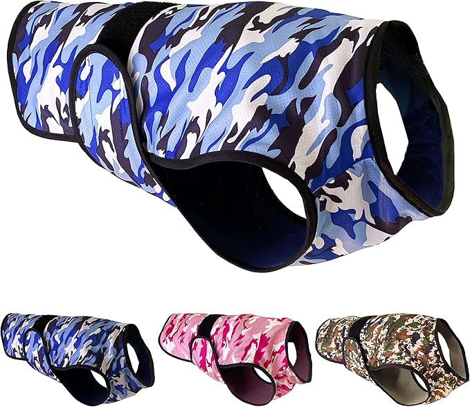 LUCOLOVE Dog Cooling Vest - 2-Layer Cooling with Soft Microfiber Fabric - Lightweight, Adjustable and Comfortable - UV Pro...