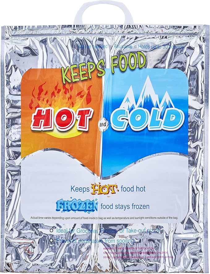 Superio Hot and Cold Insulated Bags for Food Delivery, Grocery Shopping Bags, Food Storage for Hot and Frozen Food for Tra...