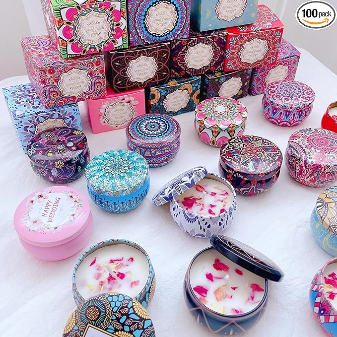 Scented Candles Gift Set 4 Pack Gift Box Soy Wax Candles for Home Aromatherapy Candle Set Birthday Gifts Women(Black Fores...