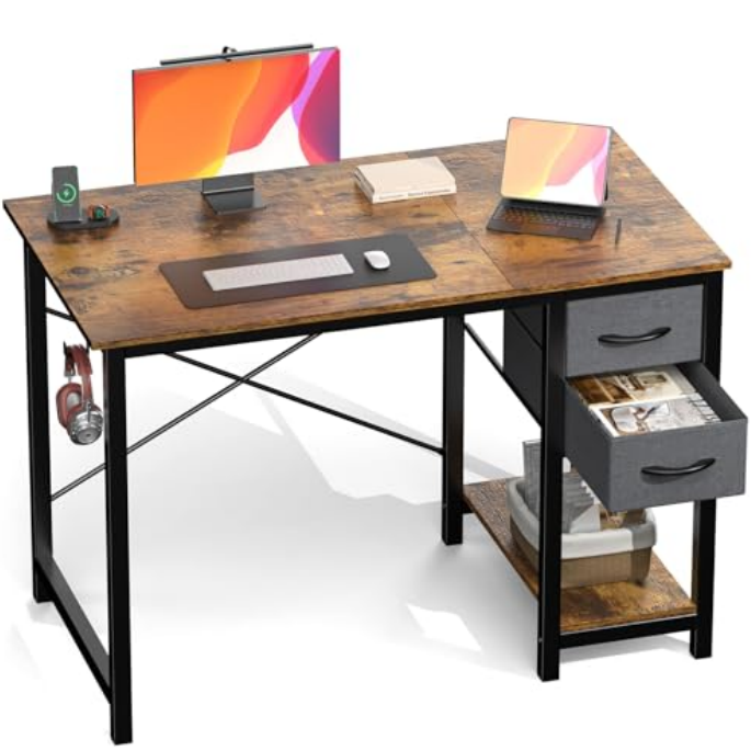 The Computer Desk Has Drawers, The Wooden Desk Has Adjustable Position Drawers, And The Modern Study And Work Desk Has Side Hooks