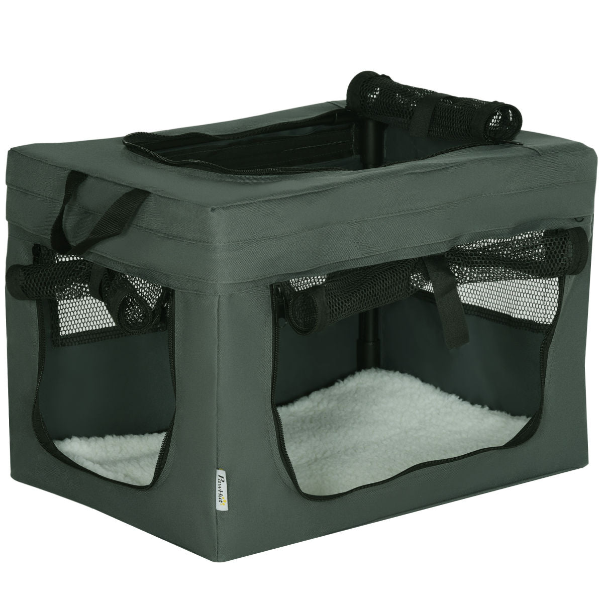 PawHut 48.5cm Pet Carrier, With Cushion, For Miniature Dogs - Grey