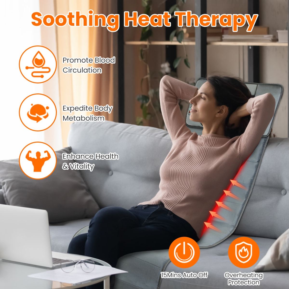1Set Upgrade Type Full Body Electric Massage Mat With Heat Vibration Massage Pad Cushion Back Massage Mattress Chair Pad With Neck Massage Pillow With 10 Vibration Motors Timer For Valentines Day Gift