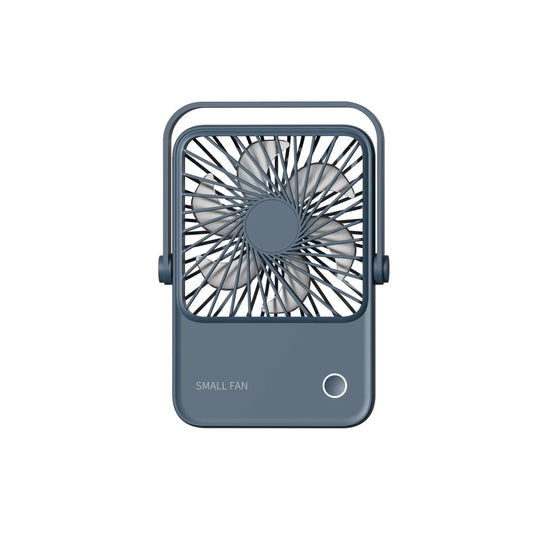 Navy Blue USB Fan 3 Speeds Low Noise 1200-2000mAh Rechargeable 3-6H Runtime For Office Home Gift