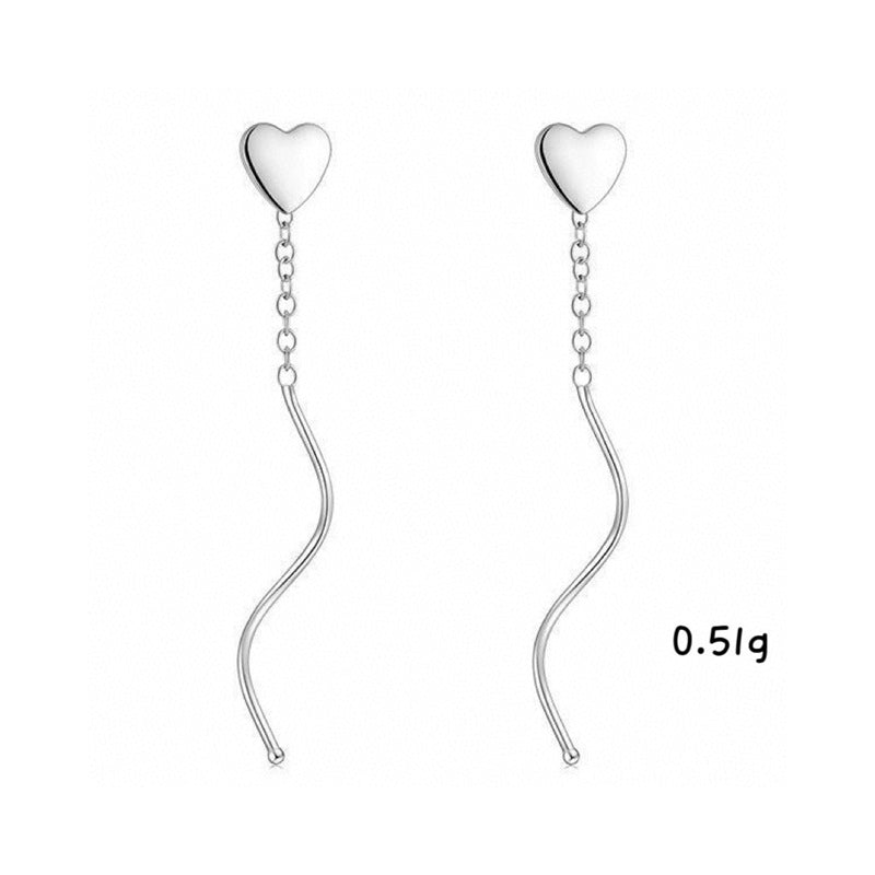 Fashionable Korean-style Clover-wave Drop Earrings For Women