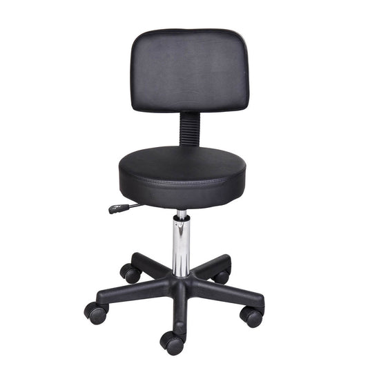 Rollhocker Höhenverstellbar Mit Rückenlehne Drehhocker 72-84 Cm Arbeitshocker 360° Drehbar Bürohocker Für Büro Salon Massage Spa Schwarz