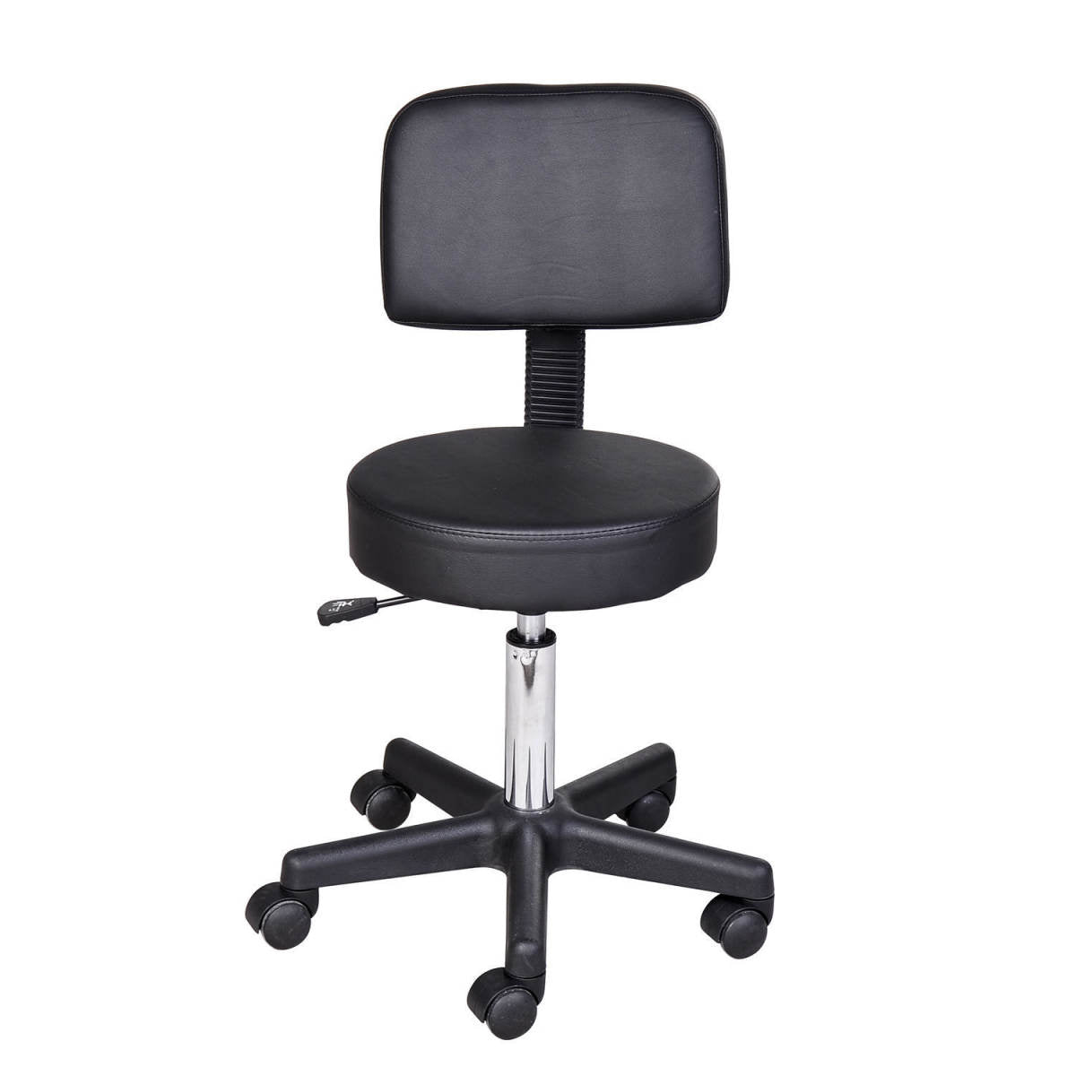 Rollhocker Höhenverstellbar Mit Rückenlehne Drehhocker 72-84 Cm Arbeitshocker 360° Drehbar Bürohocker Für Büro Salon Massage Spa Schwarz