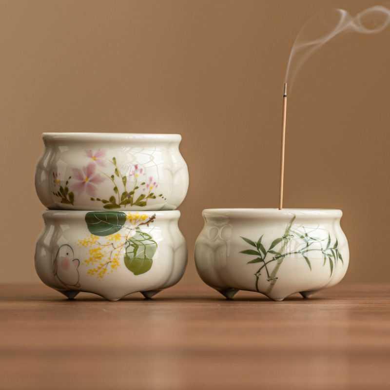 Emerald Green Asparagus Fern Incense Burner Indoor Incense Accessories