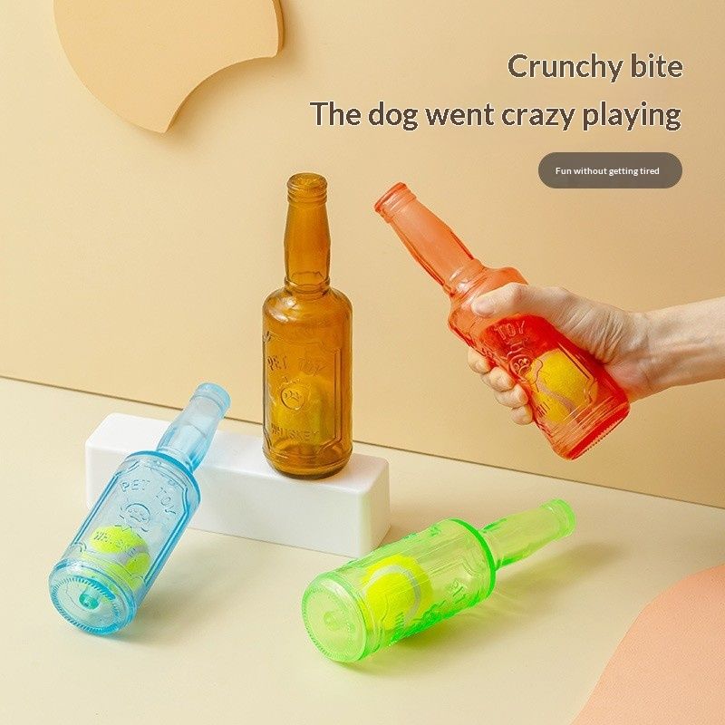 Pet Interactive Dog-Sounding Tennis Ball Bottle