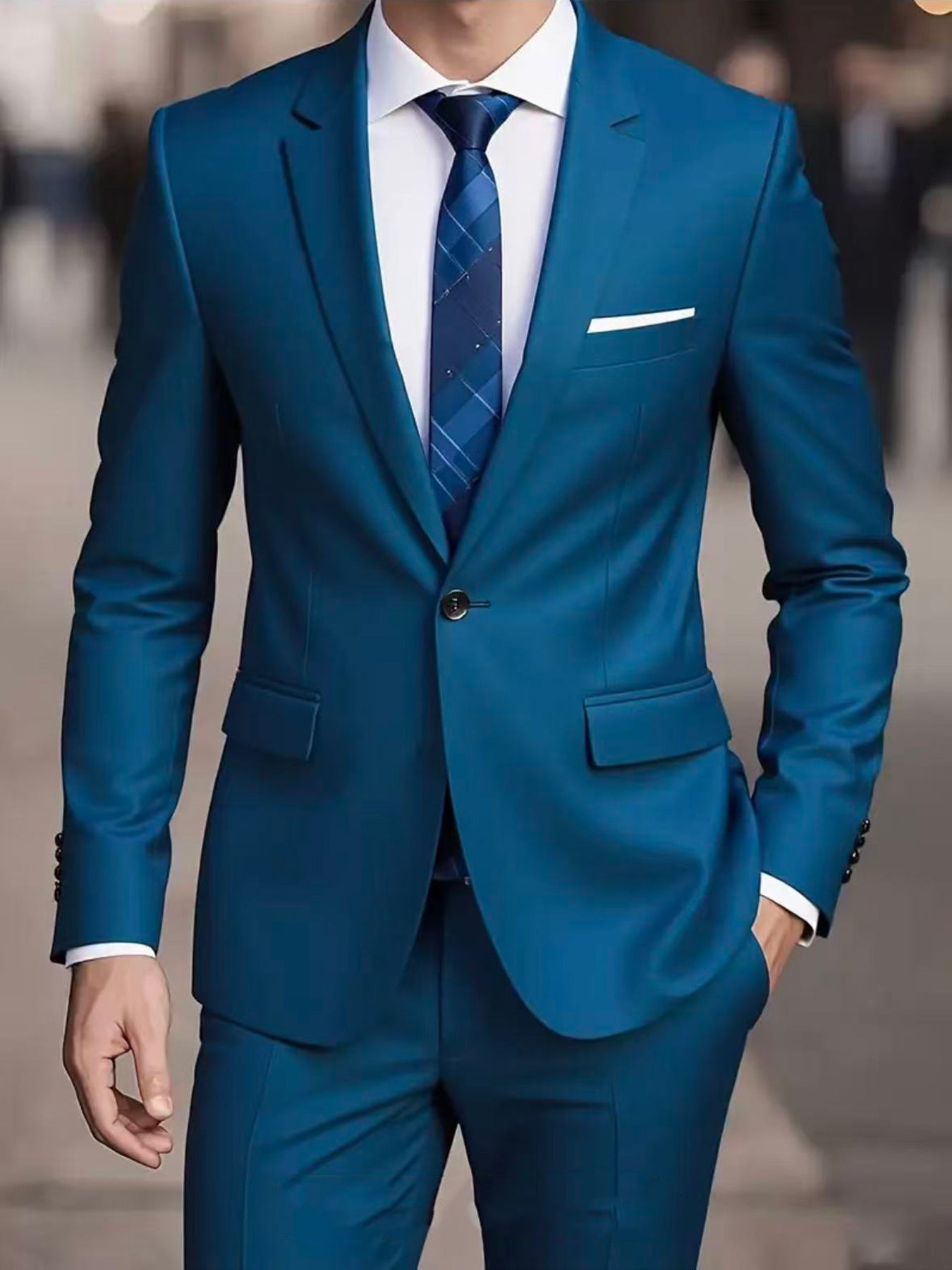 Mens Business-Casual Suit Slim-Fit Korean Style