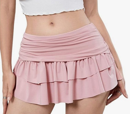 Korean-style Minimalist Pleated Short A-line Skirt With A Zipper Perfect For Summer Sporty And Sexy