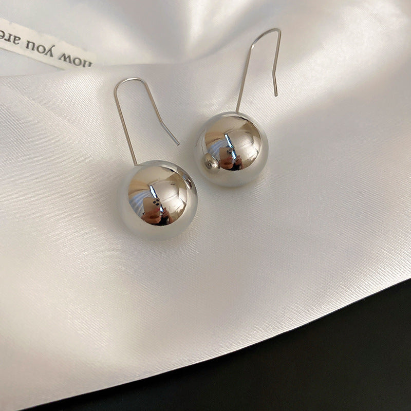 Minimalist Brushed Metal Earrings Women Silver Needle High Sense Stud Earrings Fashion Jewelry