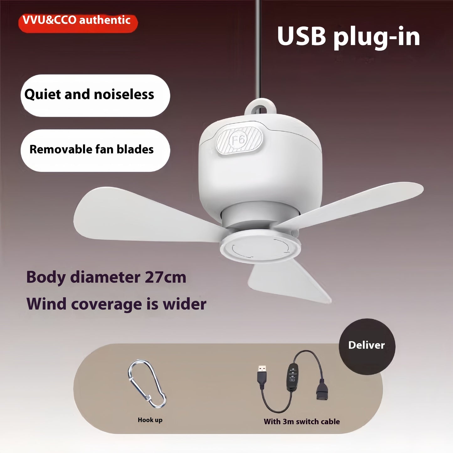 Fuke Remote Control Charging Usb Small-size Ceiling Fan