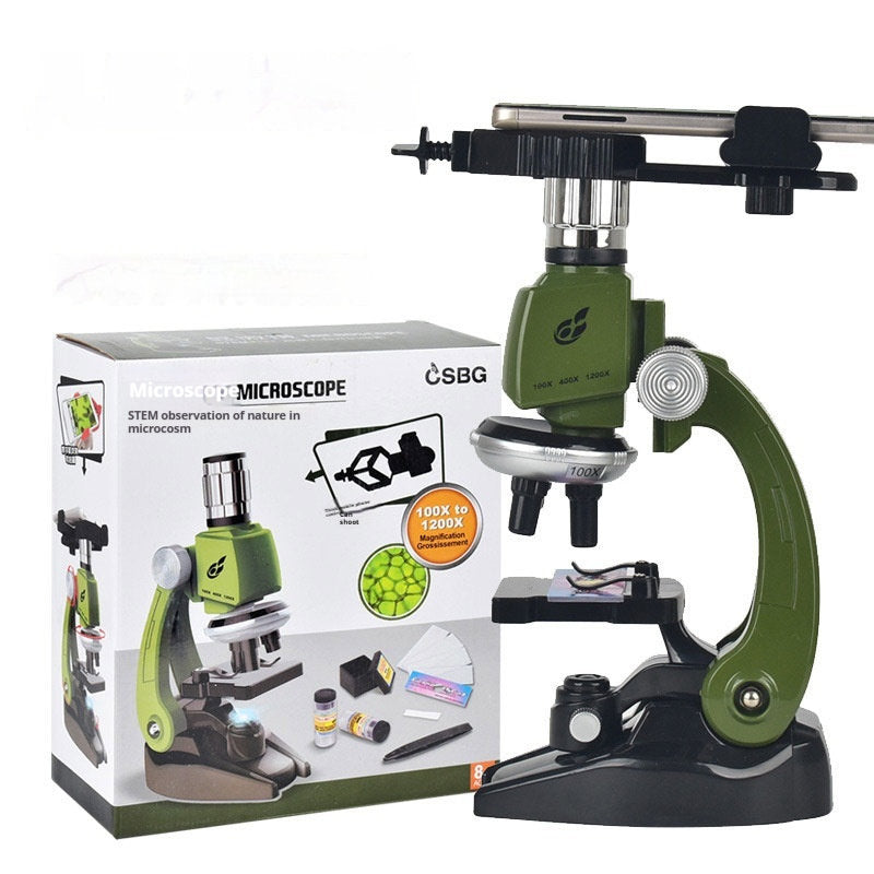 Children's Student Education High-power Biological Microscope With Mobile Phone Bracket
