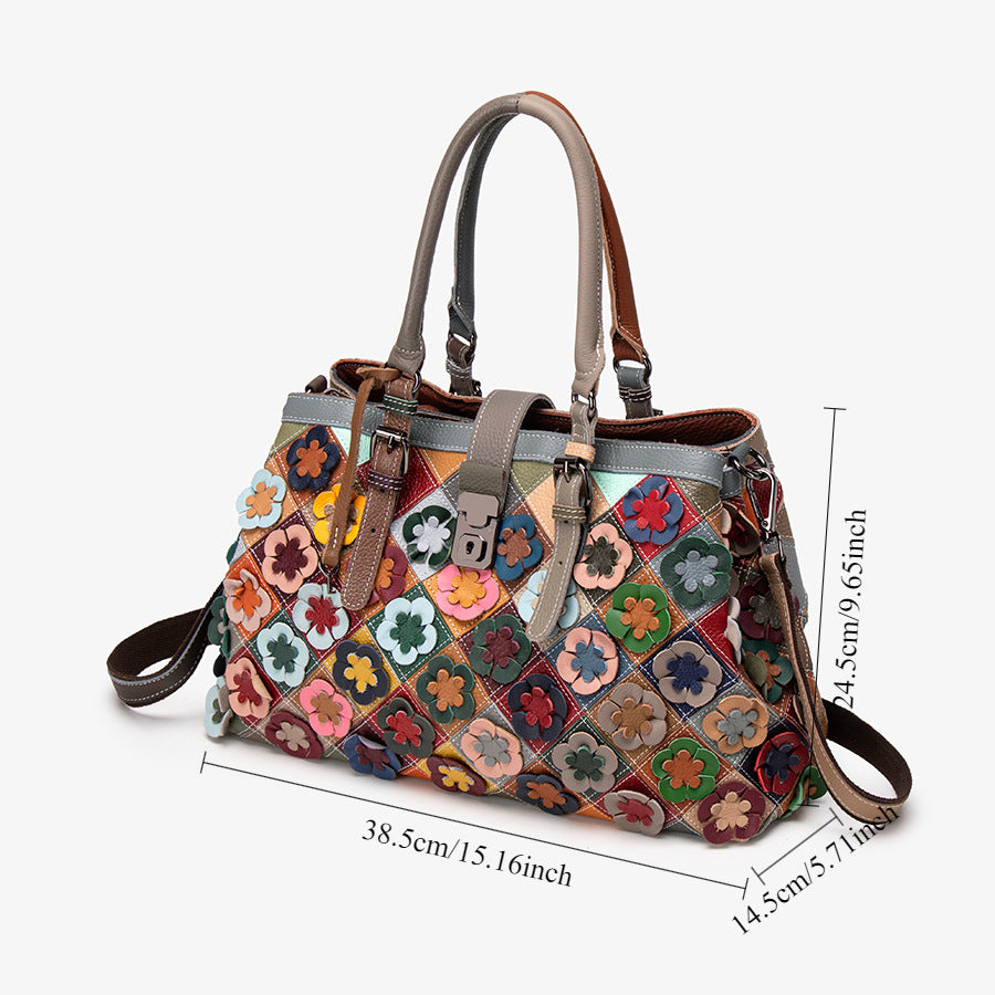 High-fashion Patchwork Floral One-shoulder Crossbody Bag For Women
