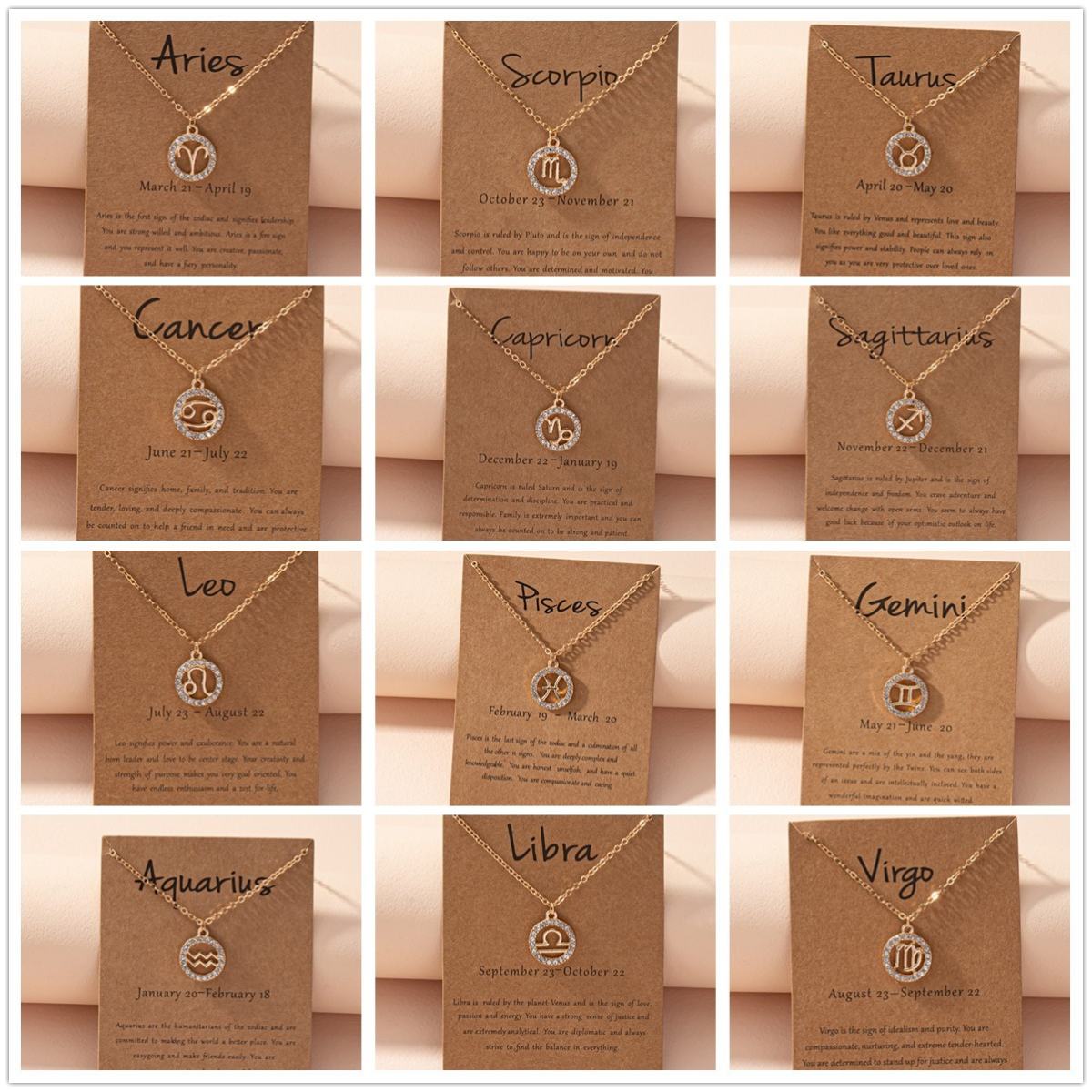 Best-selling Twelve-zodiac Pendant Necklace For Cross-border Sales