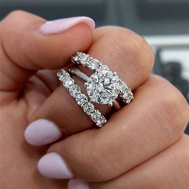 Threepiece Office Lady Set Luxurious European And American Style Rings