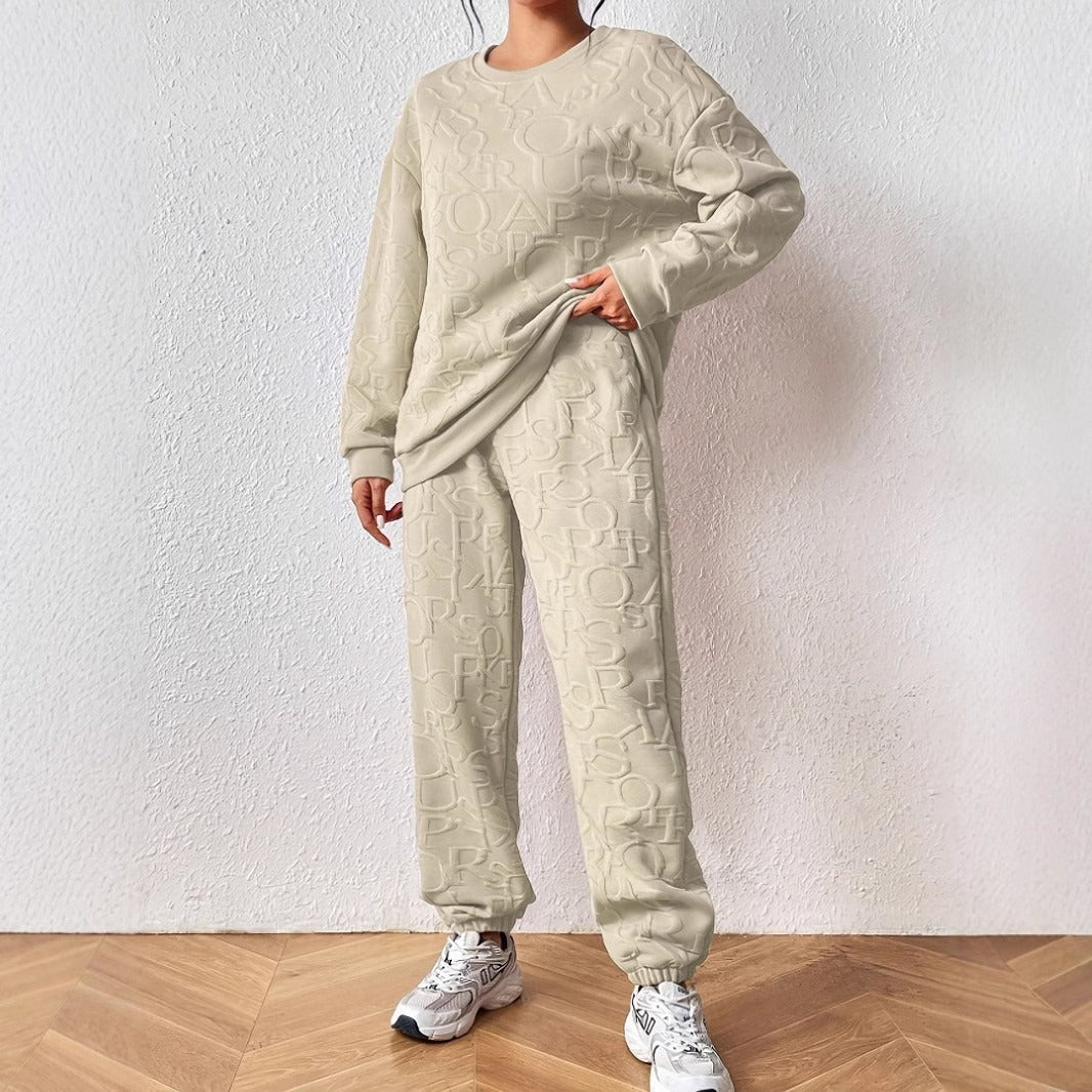New Arrival Women's Fall Winter Fashion Ribbed Knit Casual 2-Piece Outfit Set