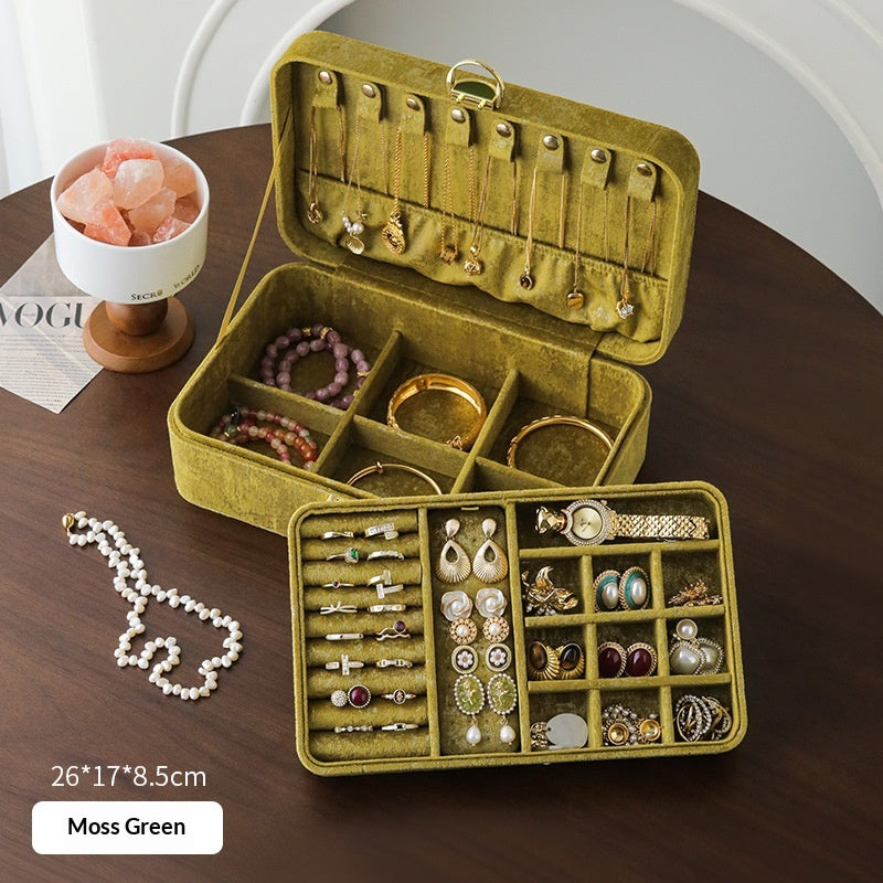 High-end Exquisite Large-capacity Gold Jewelry Box For Necklaces And Accessories