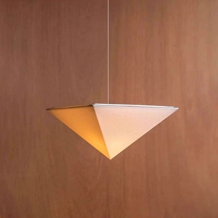 Triangular Linen Fabric Designer Tea Room Chandelier