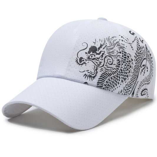 Men's And Women's Matching Mesh Dragon Pattern Printed Quick-Dry Breathable Fashion Trend Baseball Cap For Summer Outings, Parties, Outdoor Activities