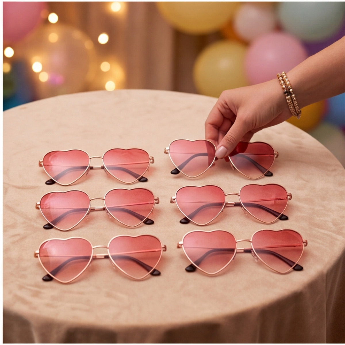 6-Piece Set Of Heart-Shaped Party Decorations, Festive Accessories For Weddings, Birthdays, And Celebrations—Party Supplies Set