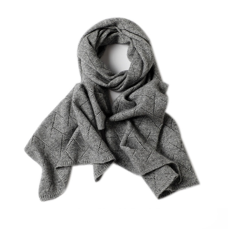 Women's Wool Short Korean-style Versatile Knitted Hollow Scarf