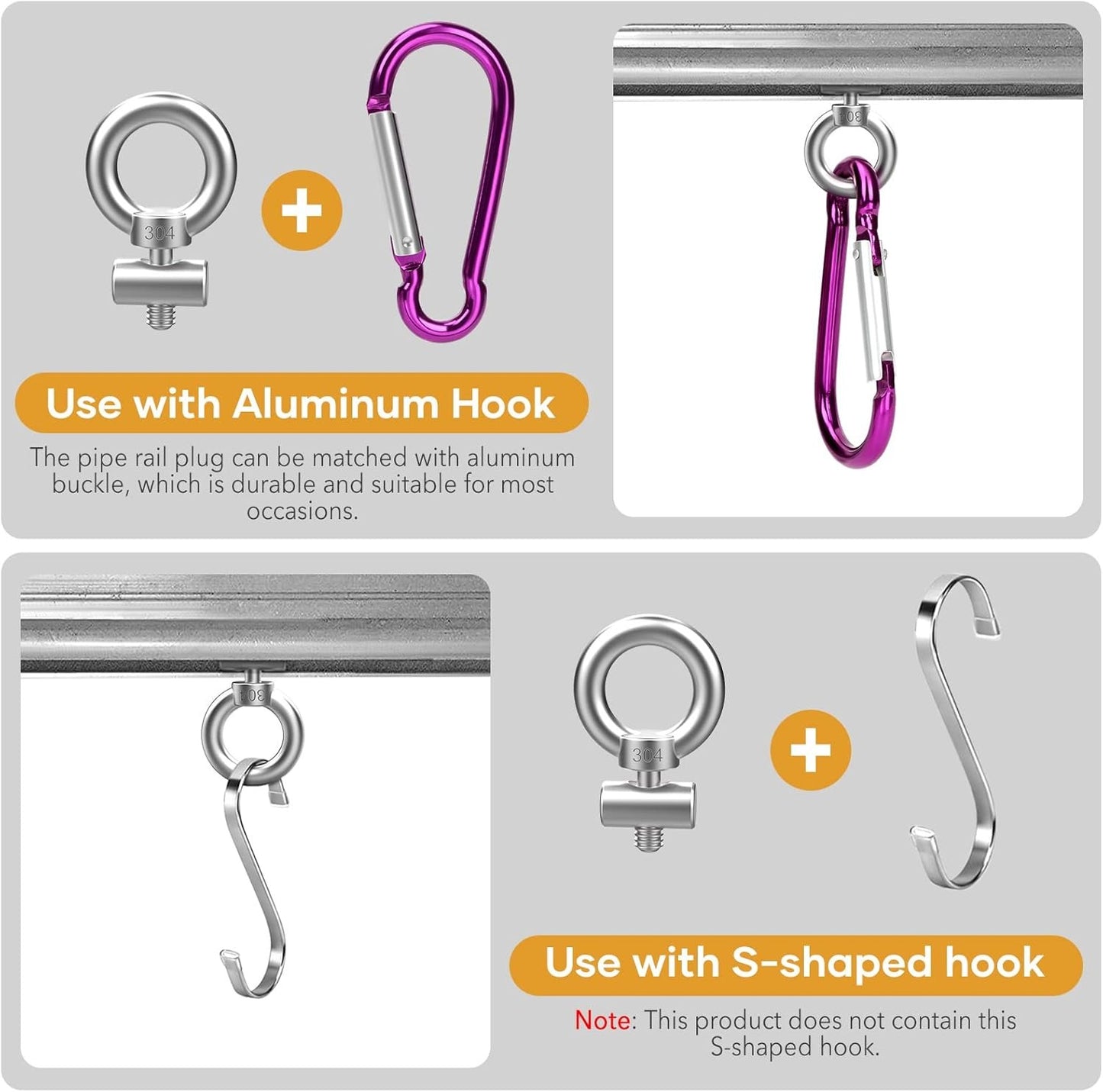 6 Set Keder Stopper Blocking Kit For Keder Rail Stopper Bolts End Stopper With 6 Carabiners Keder Rail Caravan Awning Hooks Keder Rail Accessories