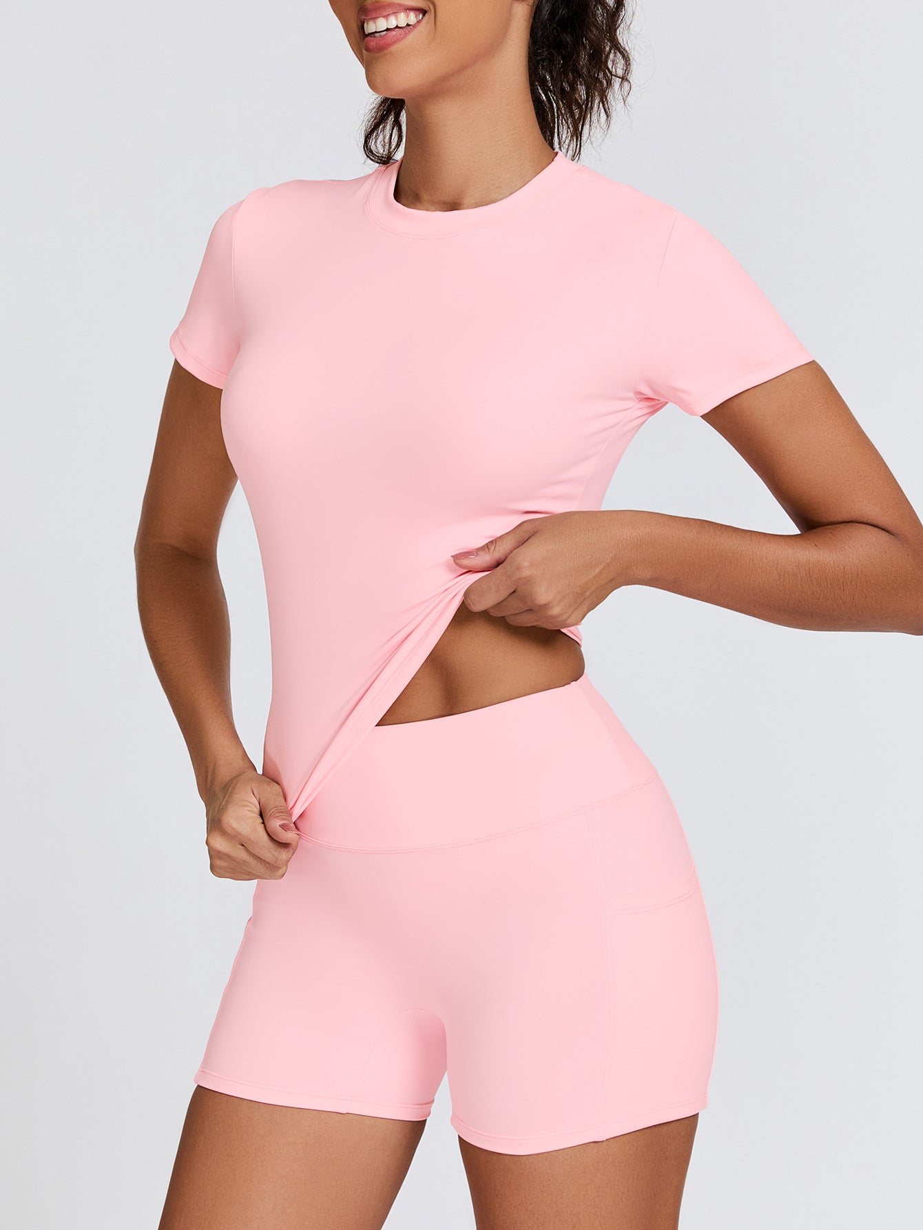 Womens Tight-Fit High-Elastic Yoga Set Outdoor Running Fitness Two-Piece Separates