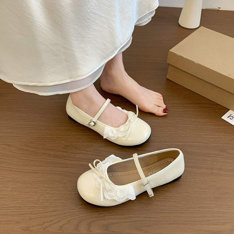 2026 New Trendy Women's Bow Mary Jane Flats, Fairy Style Ballet Shoes