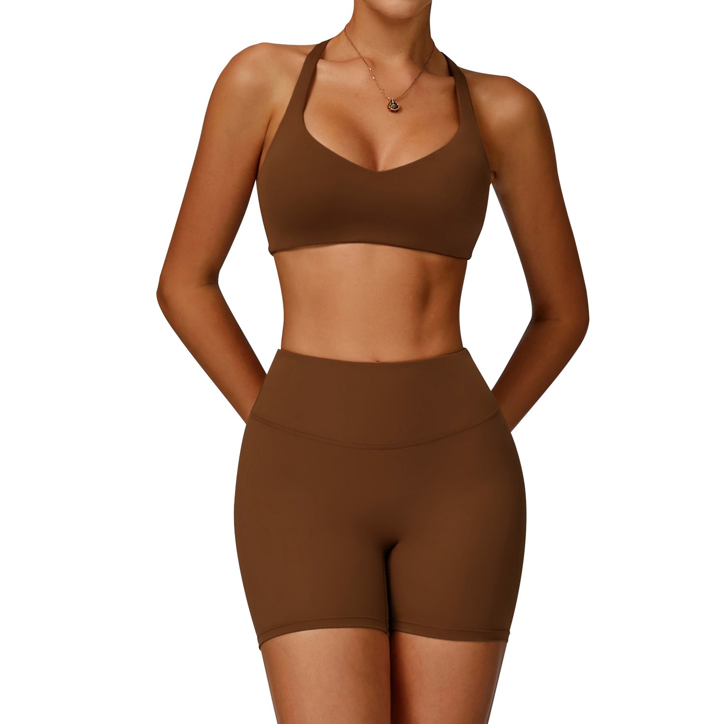 Women's Pure Color Tight Hollow-out Beauty Back Sports Outdoor Running Outfit