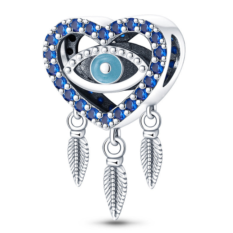 Beaded Bracelet Pendant Zircon Blue Eye Beads Accessories
