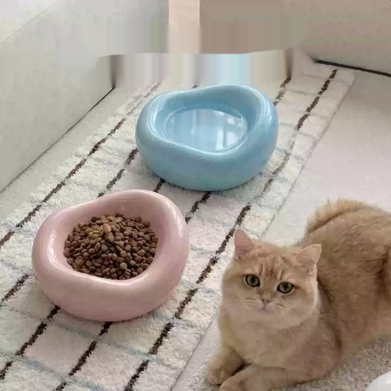 Ceramic Tip-Proof Cat Food Bowl