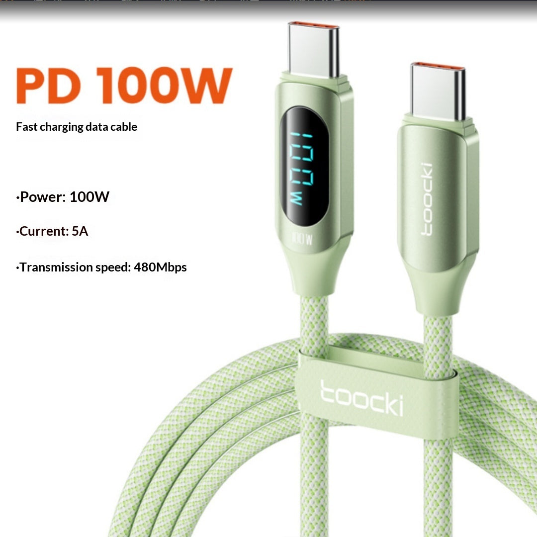 Digital Display Dual-Port Type-C Fast Charging Mobile Phone Cable